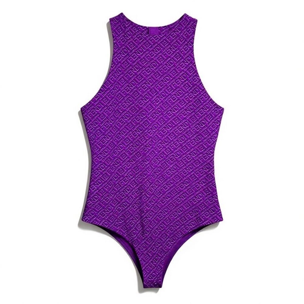 Fendi X Skims Bodysuit Colorado Purple Size Medium High Neck Sleeveless
